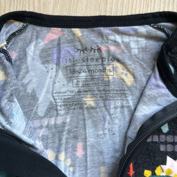 Little Sleepies Dino gaming pajamas size 18-24m - Picture 2 of 2